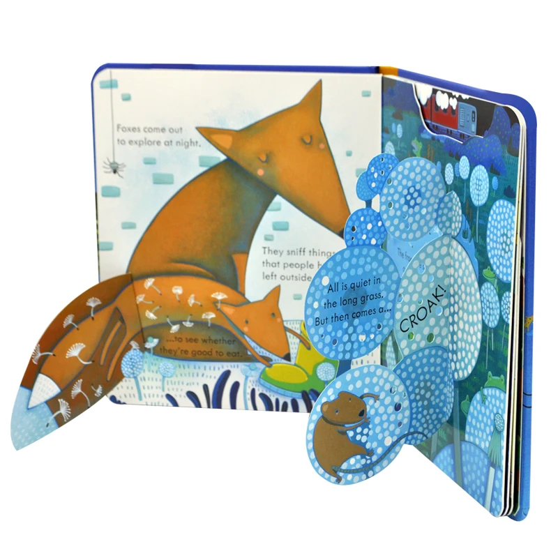 Обучающие 3d книги Peep Inside Night Time на английском языке с откидной крышкой для детей