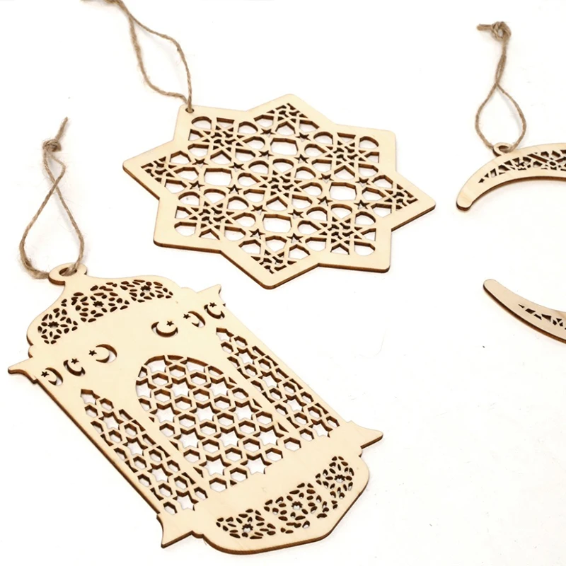 3 шт. Рамадан Луна деревянный ИД украшение Мубарак для дома мечеть мусульманский