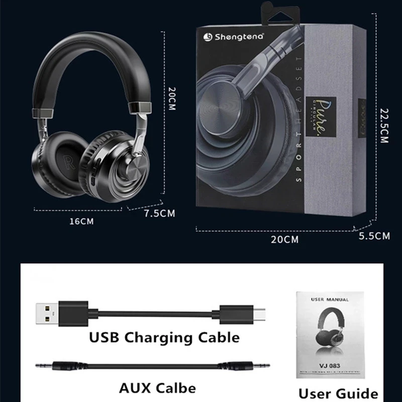 

VJ083-Wireless Bluetooth 5.0 Headset In-Ear With Microphone Motion Support SD Card Suitable for Mobile Phone PC Notebook Mp3