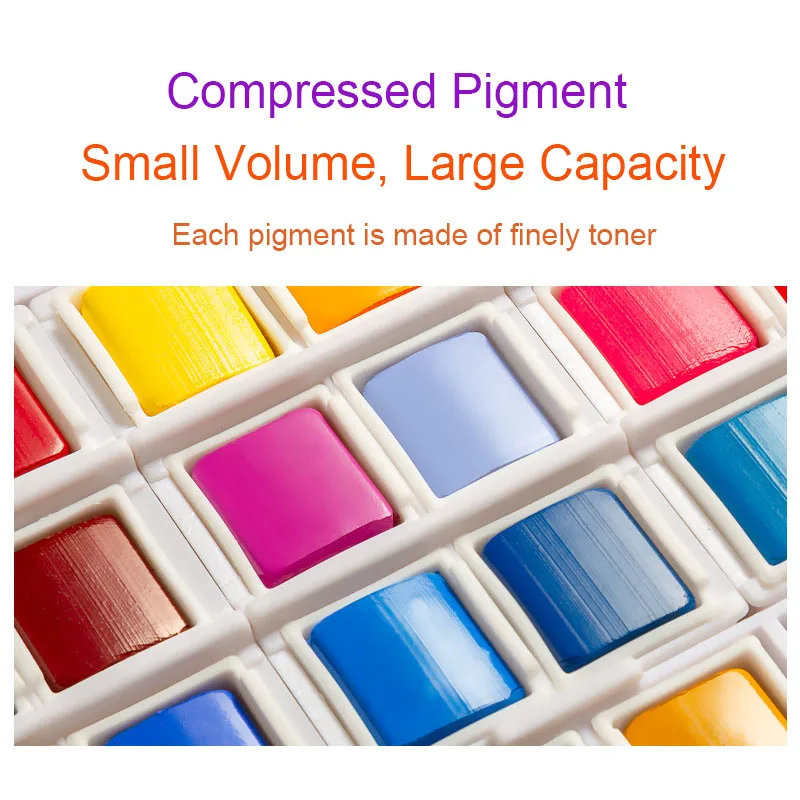 Превосходный набор краски 24/30/48 цветов s однотонный цвет с кисточкой для