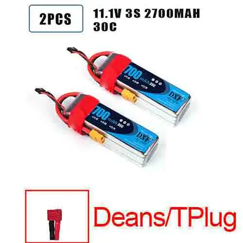 DXF 2 шт батарея lipo 2S 3S 7000mah 3500mah 11,1 V 5200mah Hardcase 100C 200C 11,1 V 2700mah 30C для дрона вертолета 1/8 RC автомобиля - Цвет: 2PCS2700SOFTXT60
