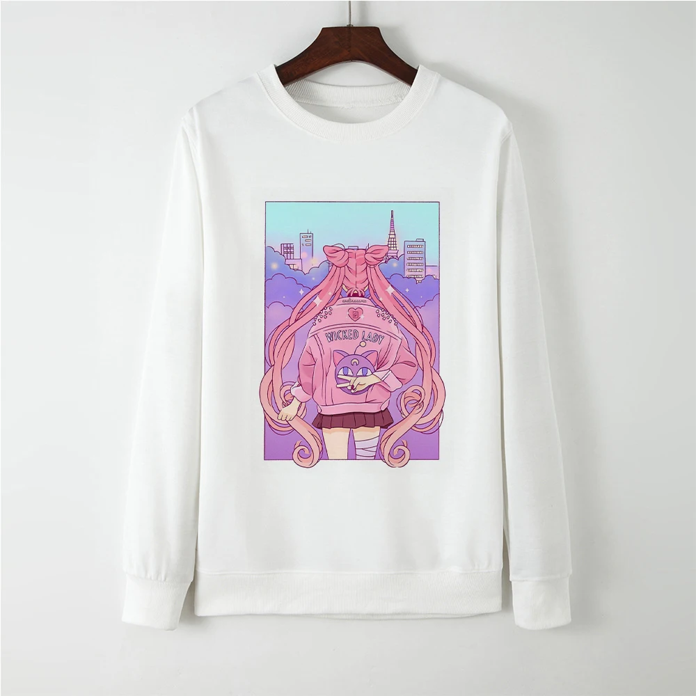 

Autumn Winter Fashion Brand Casual Kawaii Kpop Harajuku Sailor Moon Hoodie Sweatshirt Coat Tops Tracksuit