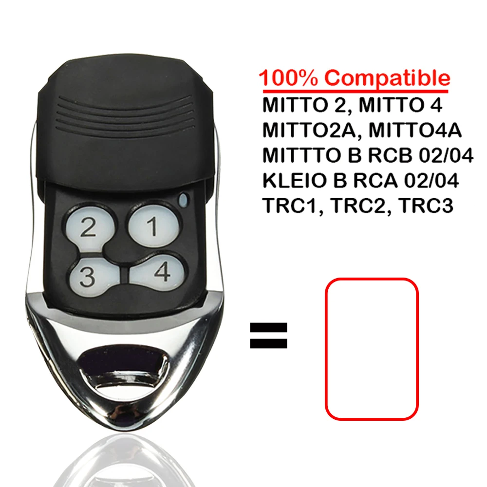 

RCB02 RCB04 MITTO2 MITTO4 Replacement Garage Door Remote Control 433mhz Mitto 2 Gate Remote Control