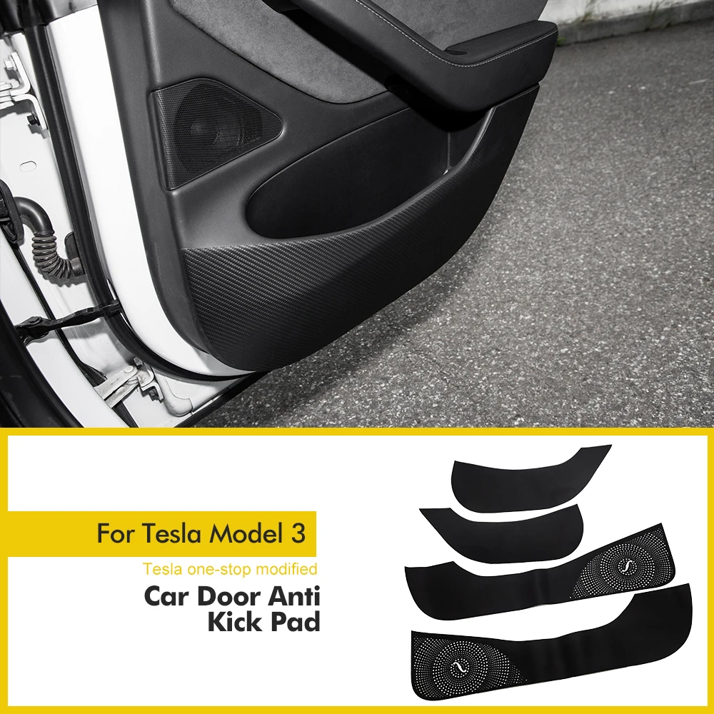 

New For Tesla Model 3 2021 Accessories Car Door Anti Kick Pad Protection Side Edge Film Protector Stickers Model Three Model3
