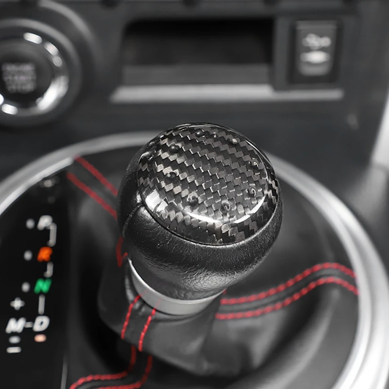 

Auto Carbon Fiber Gear Head Knob Shift Cover Trim Shifter Lever Cover Decoration for Toyota 86/Subaru BRZ 2012-2020