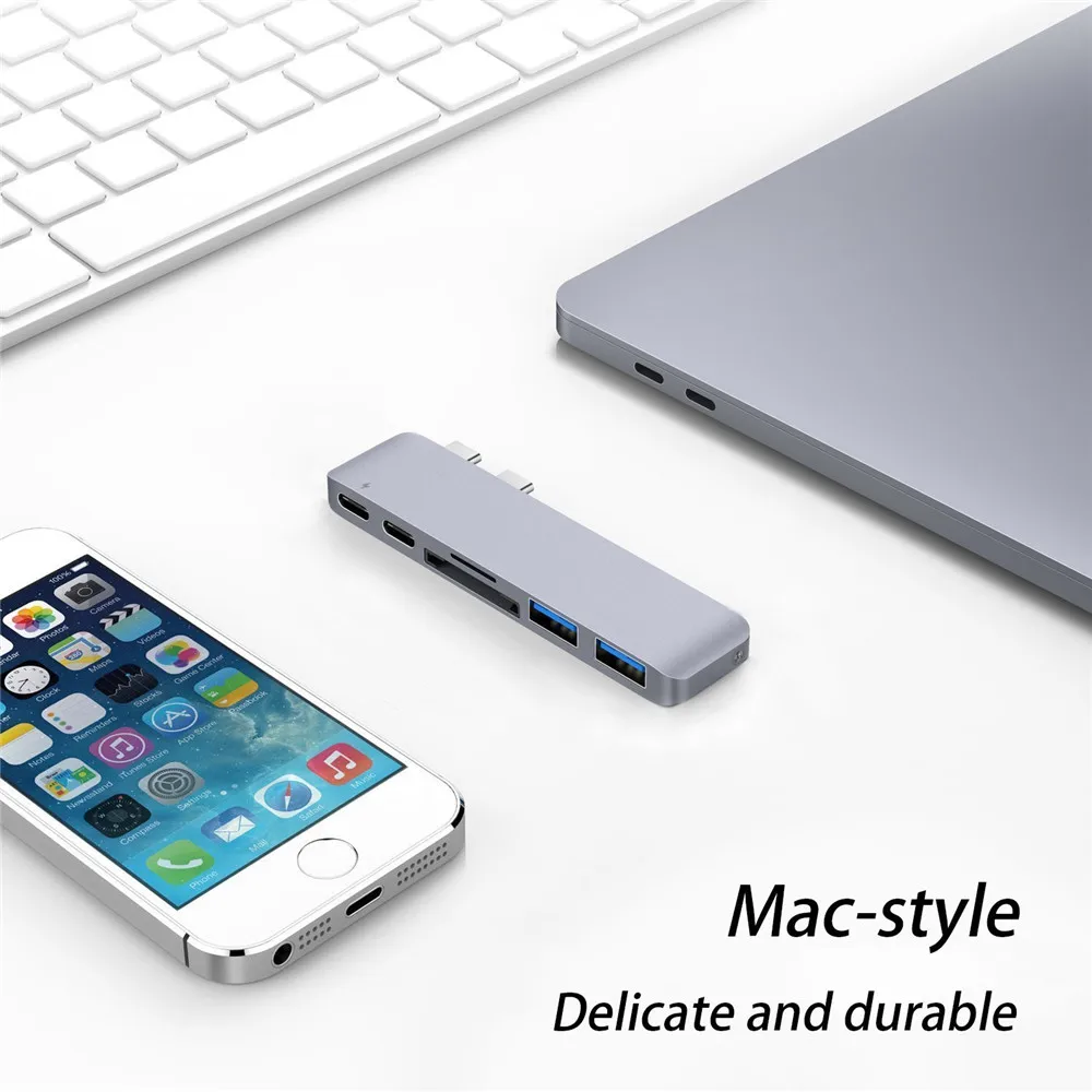 Офиса специализированный MacBook Air Pro Тип C USB концентратор HDMI кард ридер PD 3 0 QI