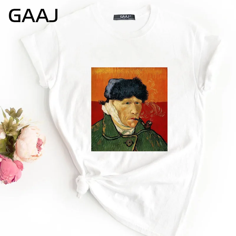 GAAJ "Van Gogh Van Goghing Van Gone", Футболка для женщин, женские футболки, одноцветная Футболка с принтом размера плюс, дизайнерская футболка для влюбленных 8YCDH
