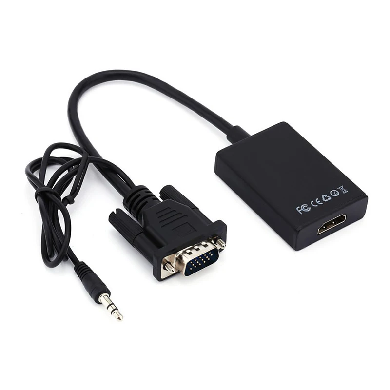 Переходник VGA (штекер)/HDMI (гнездо) 1080P HD 3 5 мм для ПК ноутбуков проекторов |