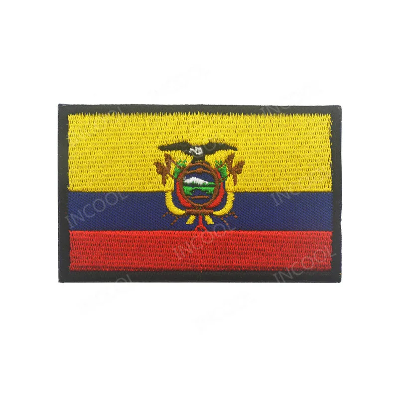 Ecuador Flag Америка Флаги стран Мексика пуерто-Рико Аргентина Соединенные Штаты, Канада Бразилия El Salvador вышитые нашивки значки оптом - Цвет: Ecuador Flag