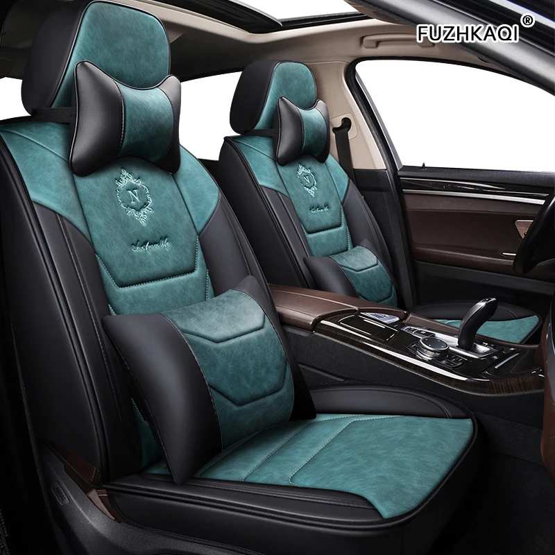 Кожаные чехлы FUZHKAQI для автомобильных сидений Mercedes-Benz W203 W210 W211 AMG W204 C E S CLS CLK CLA SLK A20
