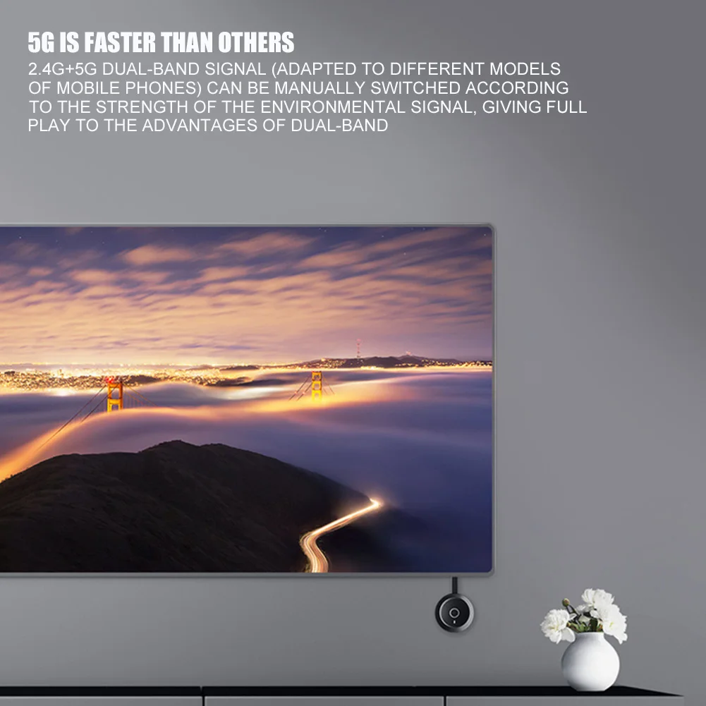 

5G Transmission Home Receiver For Phone Tablet Streaming -compatible Display 4K HD Mini Wireless Dongle Adapter Rea Time