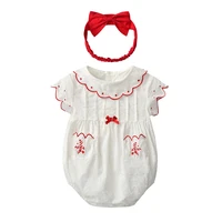 baby girls bodysuit 2pcs set 0 18 months summer childrens clothing cotton newborn jumper cute white baby clothes with bow