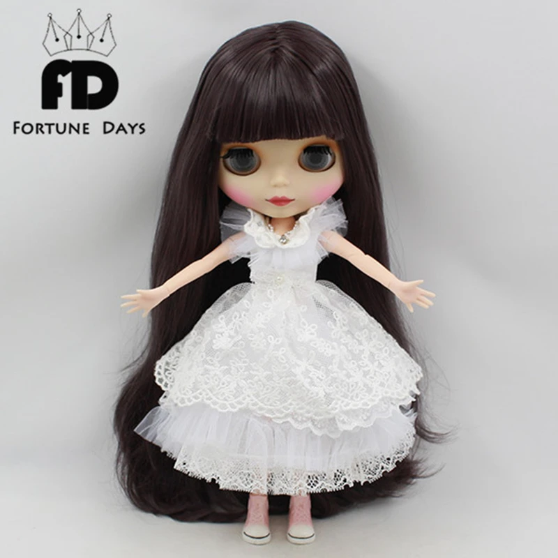 ICY DBS шарнирная кукла Blyth белое свадебное платье кружевные наряды|lace organza wedding