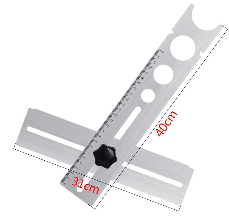 

Universal ceramic tile, marble, glass and ceramic drilling tool locator, adjustable position ruler, drilling locator