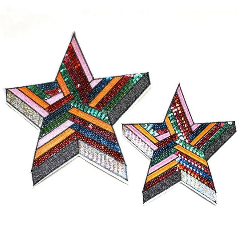 

Name Logo Patch Pentagrams Patches Bulk for Clothing Color Sequin Accessories Diy Stickers for Clothes Large Badge Free Shipping