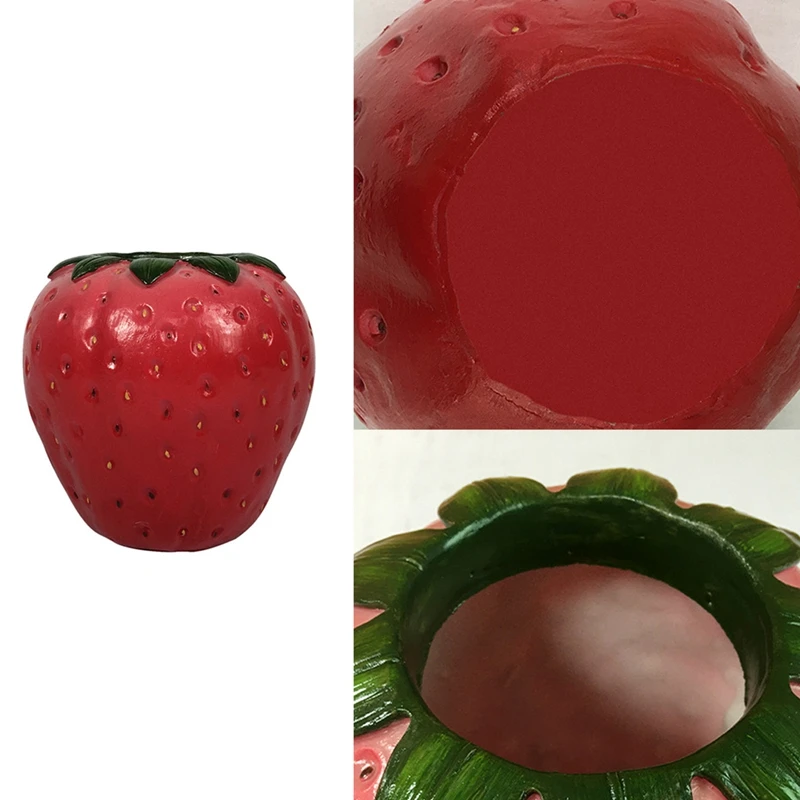 

Nordic Strawberry Shape Flower Vase Flower Pot Art Vases Sculpture Desktop Plant Pot For Home Decor Ornament Gifts
