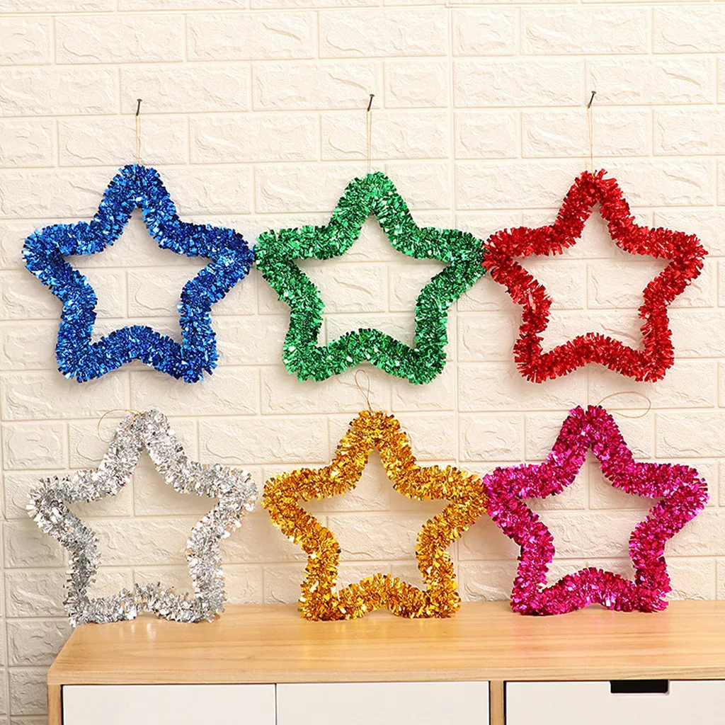 Рождественский венок разноцветный Декоративная гирлянда Настенный декор