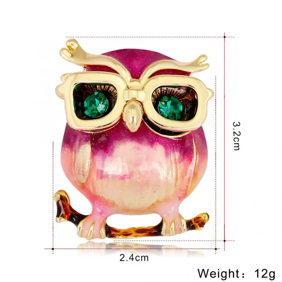 Женская милая маленькая брошь в форме совы модная из сплава для одежды сумки с