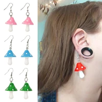 1 pair girls funny cute mushroom drop earring acrylic female earrings trend new jewelry unique christmas2021 gifts womenjewelry