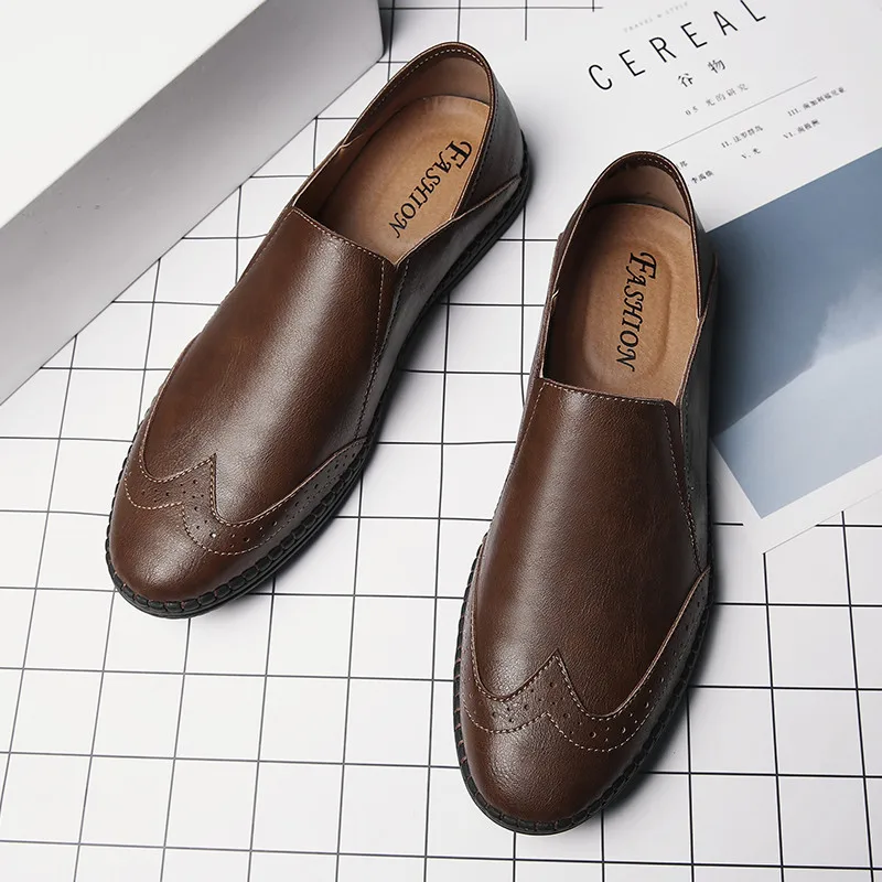 

Новинка 2021, высококачественные индивидуальные Тапочки на плоской подошве, удобные модные роскошные износостойкие деловые мужские туфли дл...