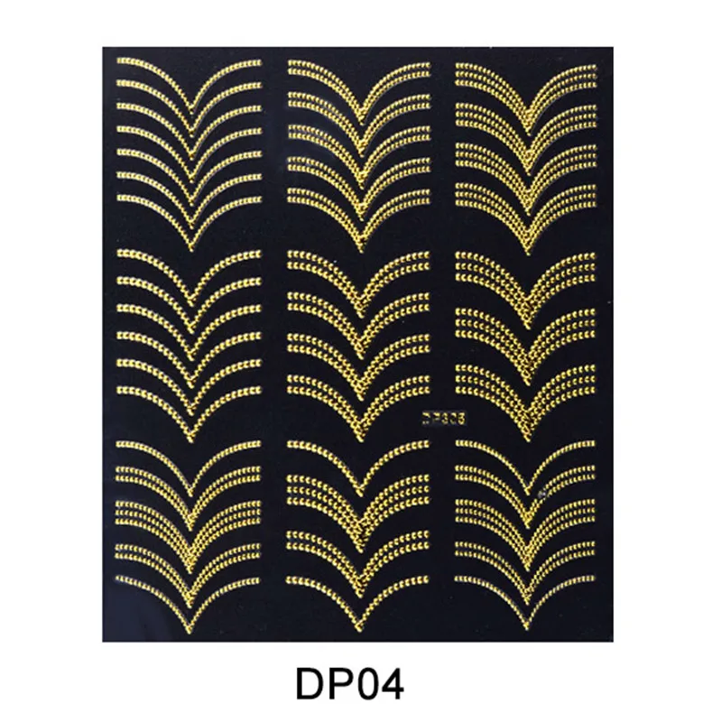 Золотой 3D металлический стикер для дизайна ногтей металлические полоски