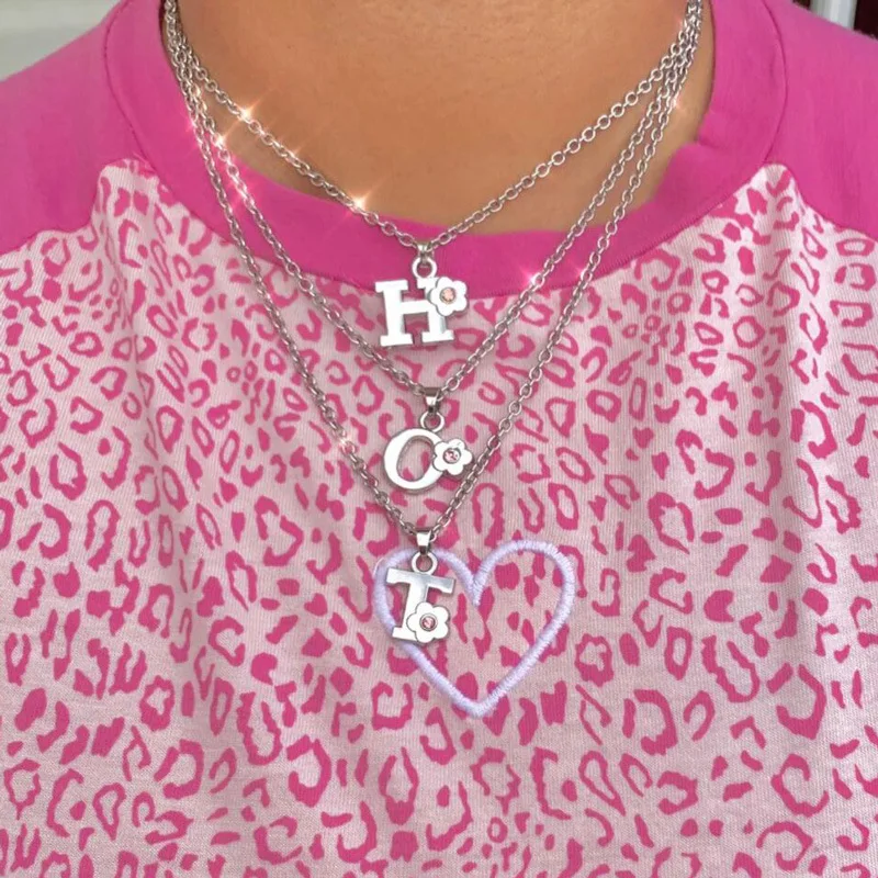 

Hiphop Heart Wing Pendant Chain Stainless Steel Necklace Best Choker Chain Party Jewelry for Women Man Friendship Girl Gifts