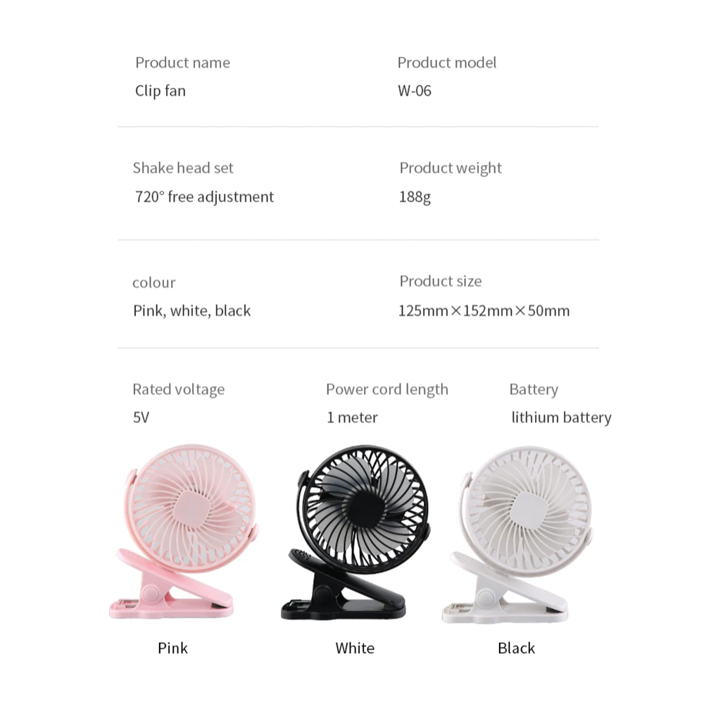 

New 360 USB Clip Fan Cooling Mini Fan Portable 3 Speed Super Mute Cooler For Office Desktop Cool Fans Car Home Travel Gadgets