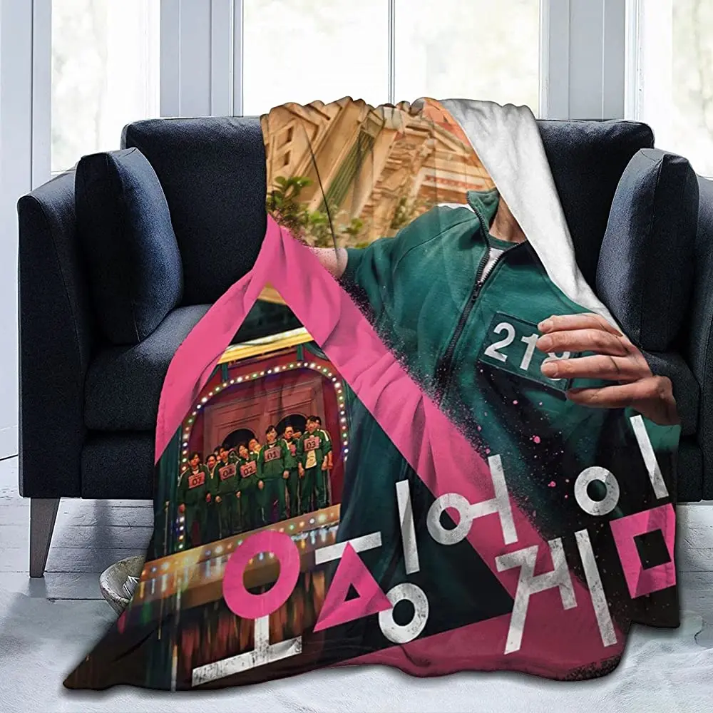 

Squid Game Blankets UltraSoft Flannel Throw Blanket Warm Fuzzy Lightweight Blanket,Fluffy Cozy Plush Fleece Comfy Blanket