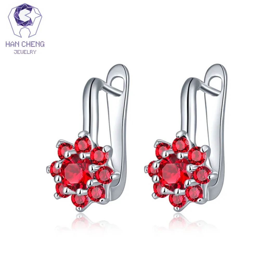 HanCheng новые модные роскошные U образные серьги гвоздики с цирконом класса ААА и