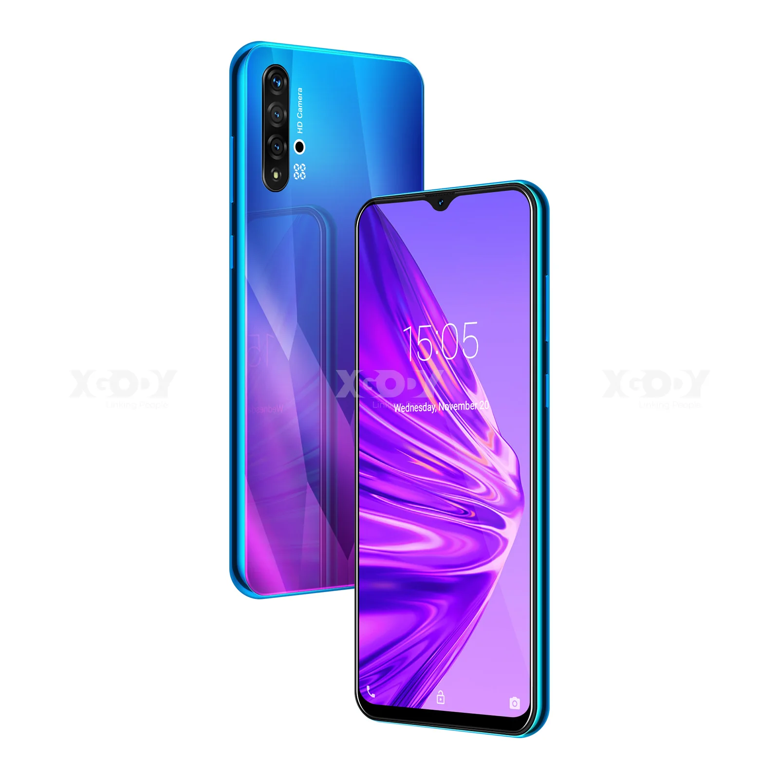 XGODY A50 3g смартфон 6," 19:9 Android 9,0 1 ГБ ОЗУ 4 Гб ПЗУ 5Мп камера четырехъядерный Две сим-карты gps WiFi мобильный телефон сотовый телефон - Цвет: Gradient Purple