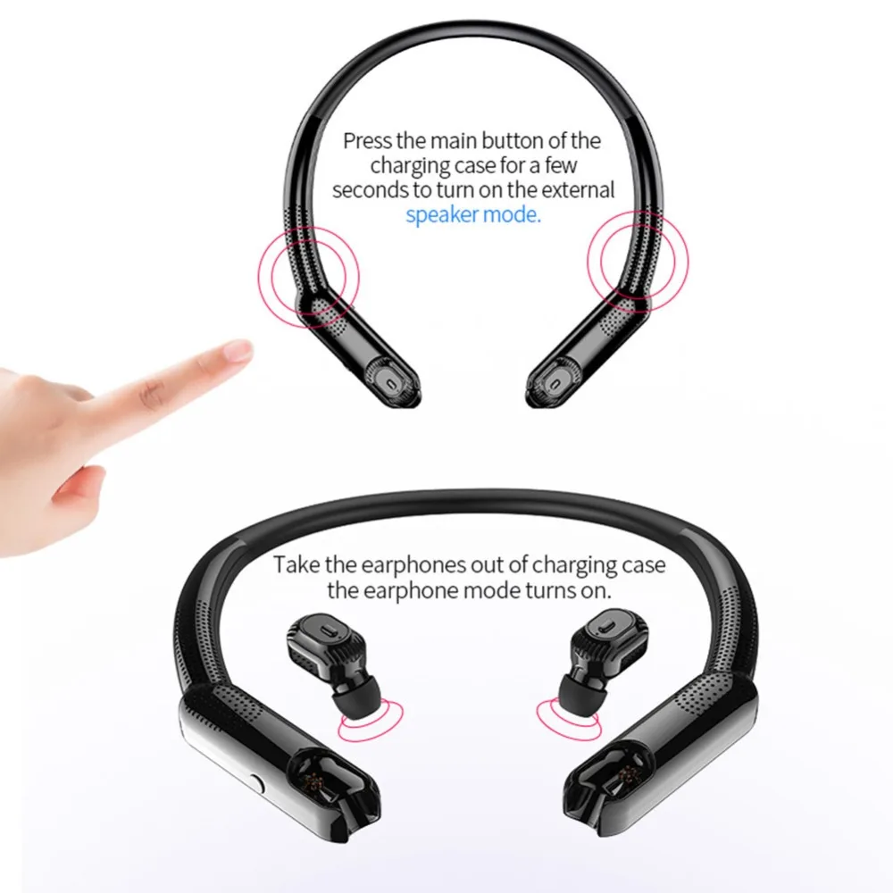 TWS Bluetooth наушники беспроводные с портативной шеей радио XG10 HD стерео беспроводные наушники шумоподавление игра Спортивная гарнитура
