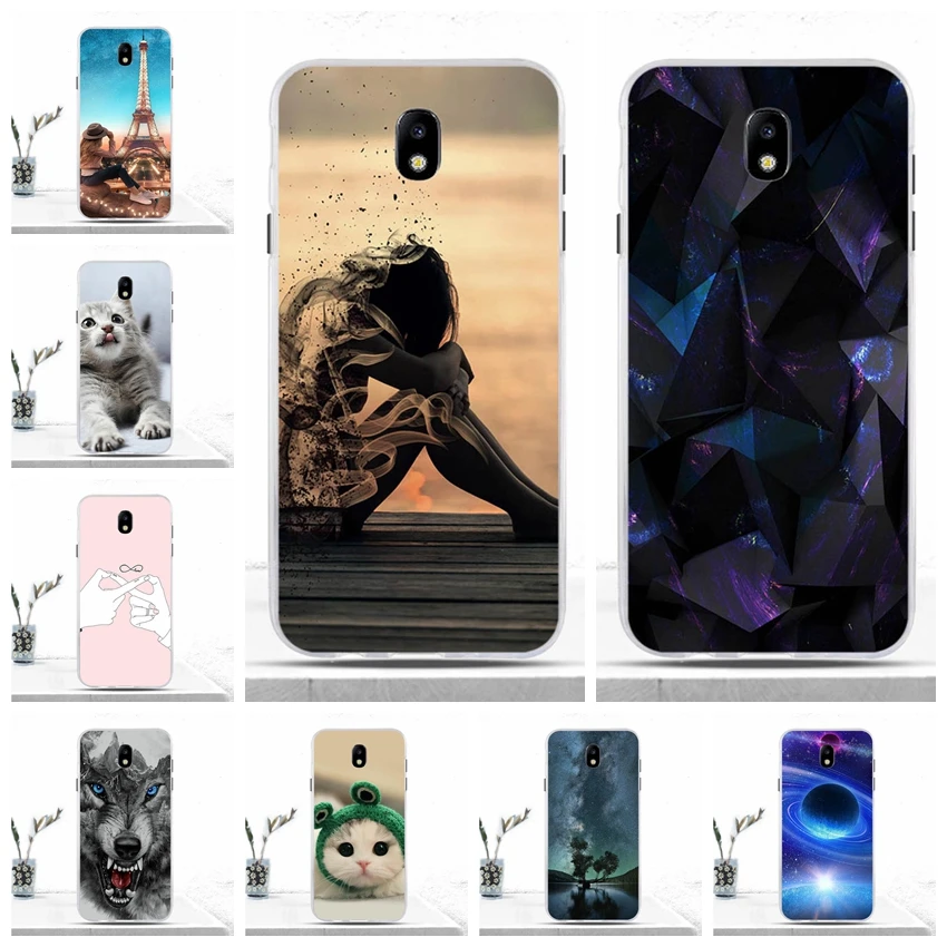 Для samsung Galaxy J7 2017 чехол силиконовый мягкий черный ТПУ для телефона J730F Coque Funda Para Capa