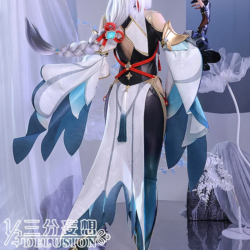 Anime Genshin Impact Shenhe Game Suit Sexy Dress Party Gorgeous Uniform Cosplay Costume Halloween Women Free Shipping 2021New