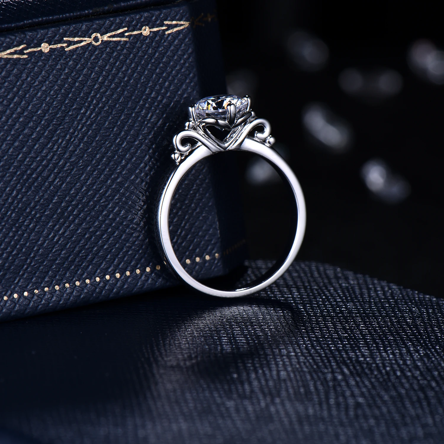 LASAMERO кольцо в стиле арт деко солитер 6 5 карат Круглый огранка мм муассаниты