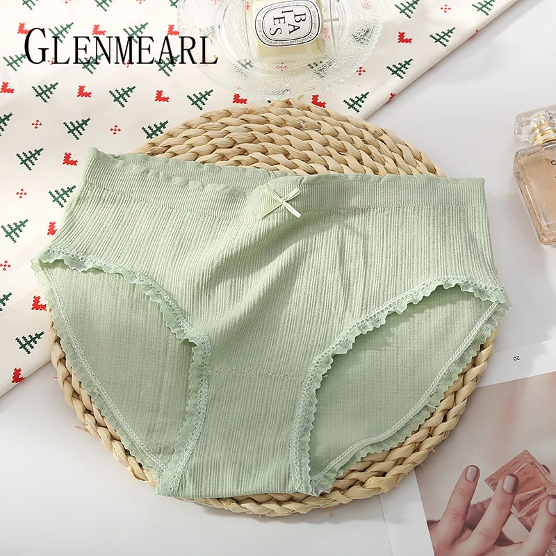 

Бесшовные женские трусики 1Pac из модала, кружевное нижнее белье со средней талией и бантом, женское Бесшовное хлопковое нижнее белье с проме...
