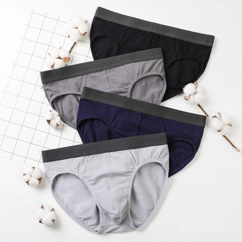 4Pcs/Men's underwear man briefs cotton antibacterial breathable Panties fashion camouflage printing Plus size L-4XL briefs Male