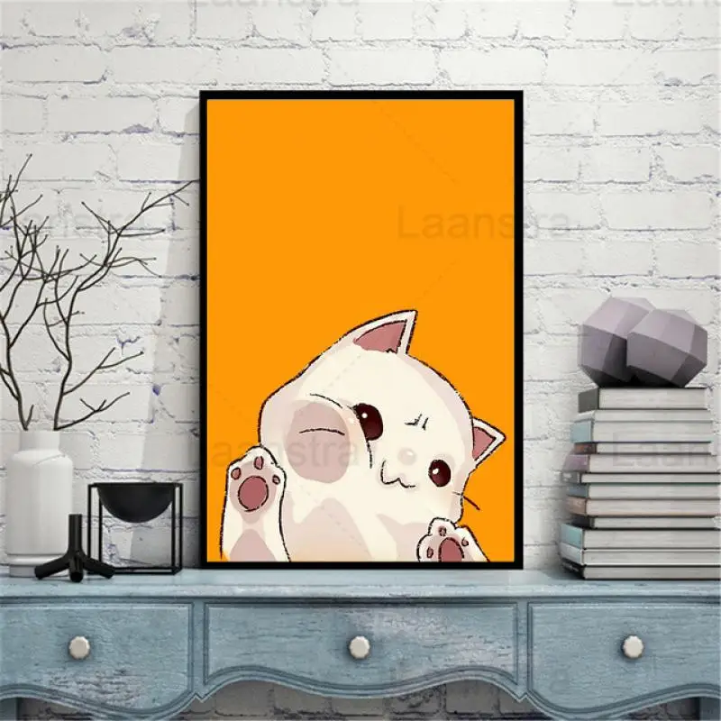 

Cartoon Cute Dog Cat Animals Poster And Print Canvas Art Painting Wall Pictures For Living Room Dining Room Wall Art Home Decor