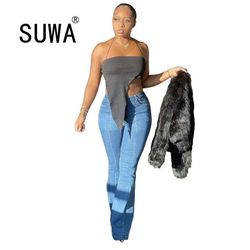 

Blue Denim Trousers Vintage Wide Leg Pants Women Korean Straight Long Pants High Waist Casual Loose Office Jeans 2021 Autumn