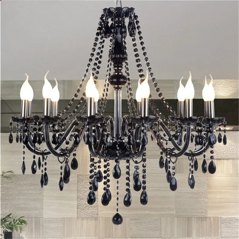 

Modern Black Crystal Chandelier Light For Living Room Bedroom Indoor Lamp Crystal Lustres de teto Led Ceiling Chandelier Fixture
