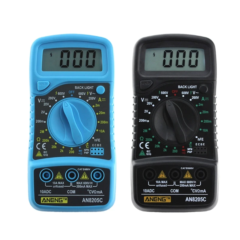 

AN8205C Thermometry Digital Multimeter Voltmeter Ammeter AC DC OHM Volt Tester 203C