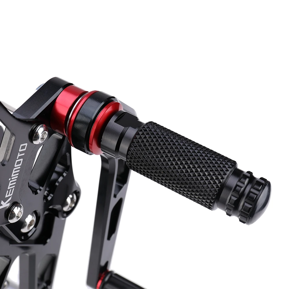 KEMiMOTO YZF R6 регулируемые Задние подножки для Yamaha YZF-R6 2003-2005, YZF R6S 2006-2009 мотоциклетные подножки cnc набор