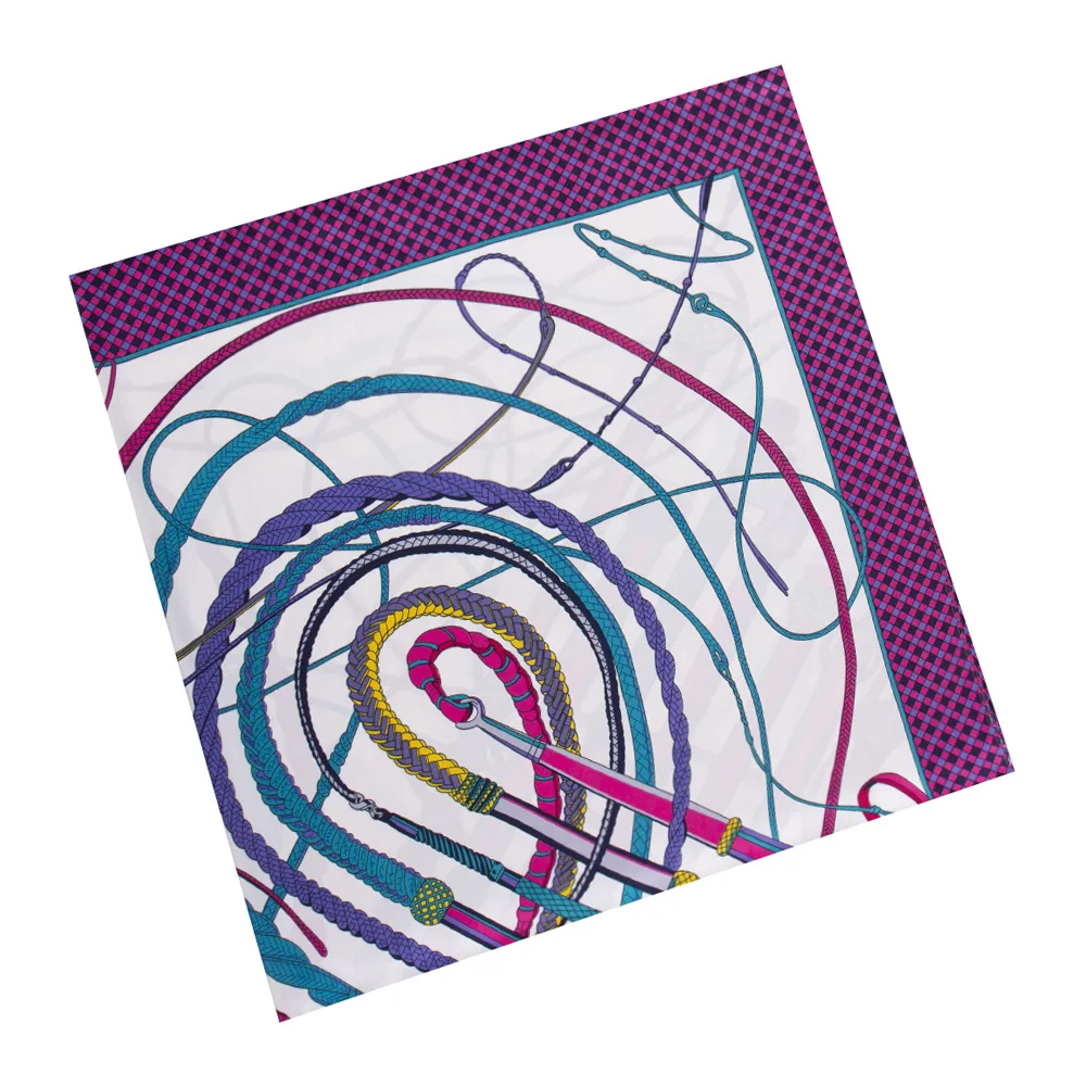 

130cm*130cm Horsewhip Big Handkerchief Luxury Brand Scarf Twill Silk Scarf Square Scarves Women Kerchief For Ladies Shawl Echarp