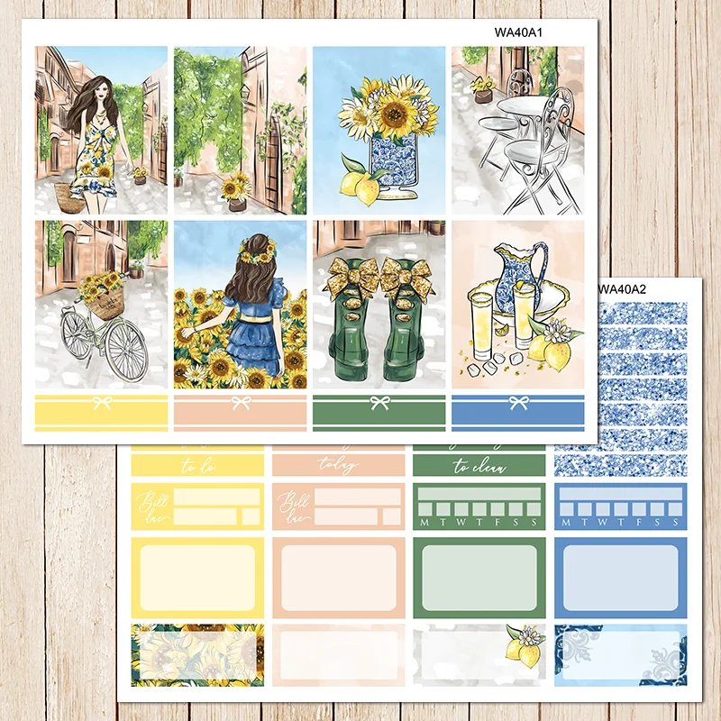 7 листов/упаковка наклейки в виде подсолнуха|Канцелярские наклейки| |