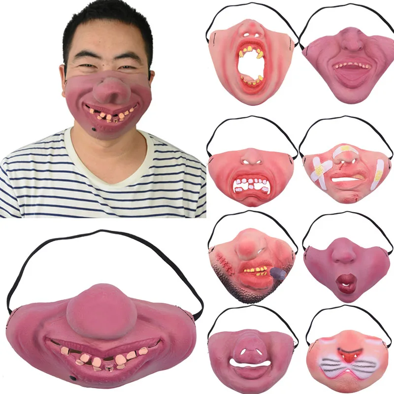 1 шт. Милая забавная маска на половину лица для вечерние латексная клоуна с