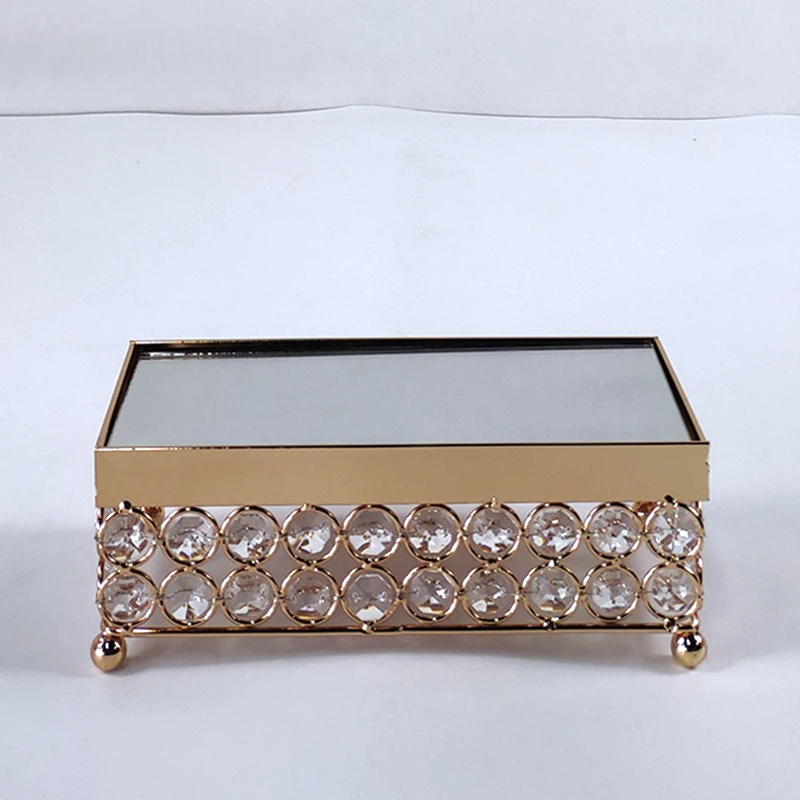 2020 new gold mirror cupcake stand crystal metal Party and family decoration large fruit plate basket home set cake tool | Дом и сад