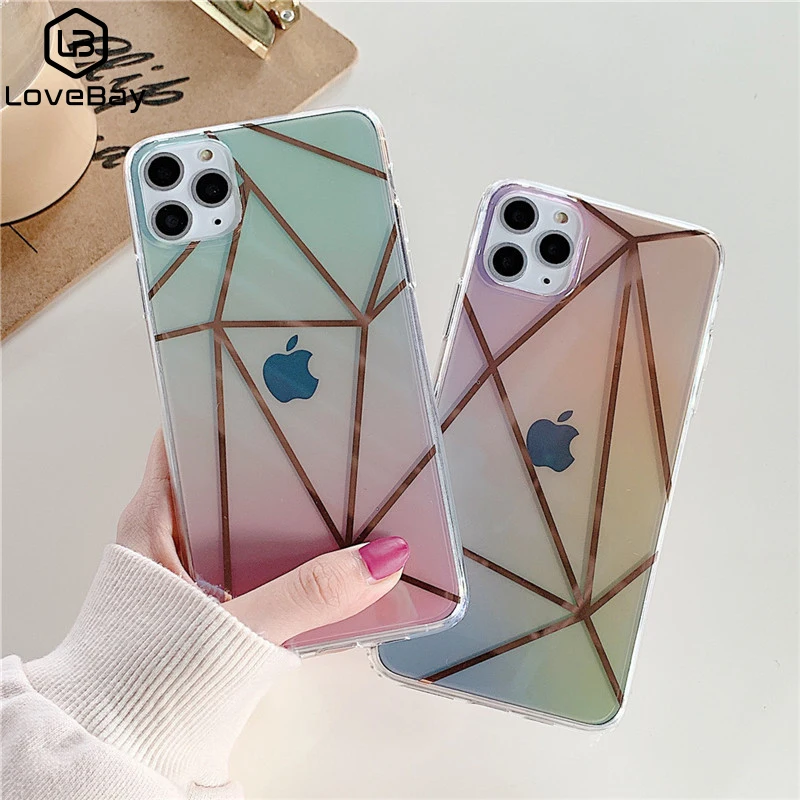 Чехол Lovebay с гальваническим покрытием градиентный цвет для iPhone 11 Pro X XR XS Max 7 8 Plus