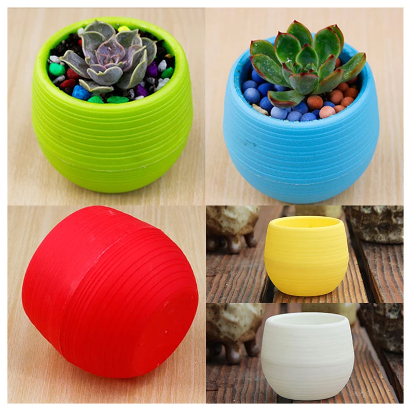5 шт. круглый пластиковый цветочный горшок для суккулента ваза контейнер коробки