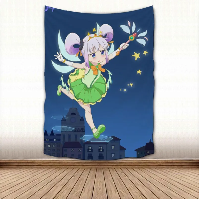 

Beautiful Kanna Kamui Anime Tapestry Wall Hanging Wall Fabric Tapestry Art Home Decoration Sleeping Pad Wall Carpets Dorm Decor