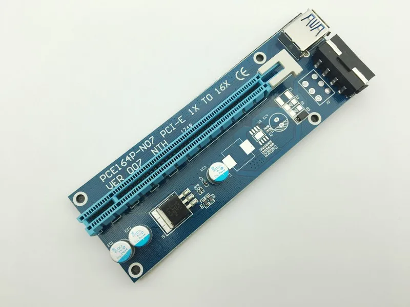 

Riser VER007 60 см PCI-E удлинитель PCI Express Riser Card 1x к 16x USB 3,0 SATA к 4Pin IDE для Майнинг Биткойн Bitcion Miner Antminer
