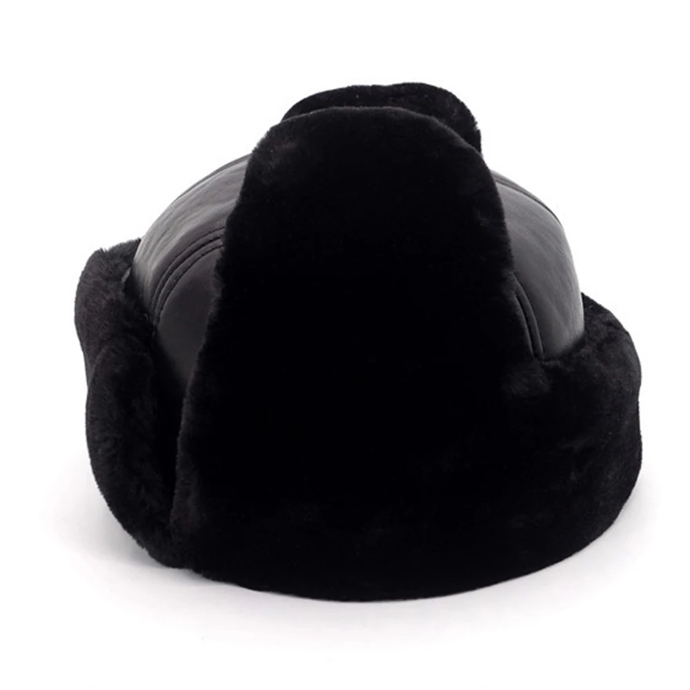 Мужская шапка-бомбер из натуральной кожи зимняя шапка овечьей с защитой ушей 2020 |